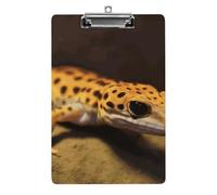 Leopard Little Gecko - Tavoletta portablocco in acrilico alla moda, 31,8 x 21,6 cm, formato A4, clip in acrilico per classe, insegnanti, forniture per ufficio