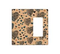 Leopard Love - Placche decorative da parete per interruttore della luce, 2 prese elettriche, copertura in termoplastica per dispositivo decoratore, viti incluse