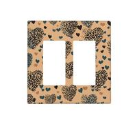 Leopard Love - Placche decorative da parete per interruttore della luce, 2 prese elettriche, copertura in termoplastica per dispositivo decoratore, viti incluse