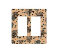 Leopard Love - Placche decorative da parete per interruttore della luce, 2 prese elettriche, copertura in termoplastica per dispositivo decoratore, viti incluse
