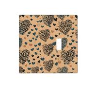 Leopard Love - Placche decorative da parete per interruttore della luce, 2 prese elettriche, copertura in termoplastica per dispositivo decoratore, viti incluse