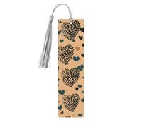Leopard Love Segnalibro in legno per uomini donne insegnanti regalo vintage fatto a mano segni di libri per leggere pagine marcatori da appendere etichette regalo ornamenti segnalibri in legno con