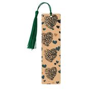 Leopard Love Segnalibro in legno per uomini donne insegnanti regalo vintage fatto a mano segni di libri per leggere pagine marcatori da appendere etichette regalo ornamenti segnalibri in legno con