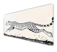 Leopard mouse pad, 35.4x15.7x0.12 inches/90 x 40 anti slip rubber pad, XXL mouse pad, office gaming desk pad, suitable for FPS competitive gaming laptop pads in the office