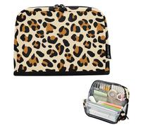 Leopard Nero Marrone Macchie Tan Matita Sacchetto di Immagazzinaggio Cerniera Astuccio Grande Matite Sacchetto Teen Ragazze Penna Pouch Boy Studenti Preppy College High School Forniture