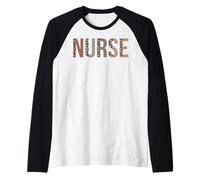 Leopard Nurse Day Appreciation Design per Le Donne al Lavoro Maglia con Maniche Raglan