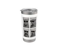 Leopard Occhiali da sole Photo Booth Selfie Ritratto Umoristico Bicchiere termico in acciaio inox doppia parete
