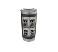 Leopard Occhiali da sole Photo Booth Selfie Ritratto Umoristico Bicchiere termico in acciaio inox doppia parete