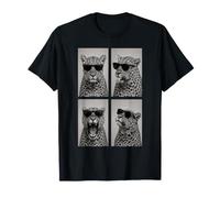 Leopard Occhiali da Sole Photo Booth Selfie Ritratto Umoristico Maglietta