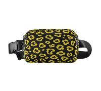 Leopard Pattern Bright Yellow Black Fashion Crossbody Bag Marsupio per uomo donna impermeabile con cinghia regolabile per lo shopping sport lavoro bolsa para hombre de cintura