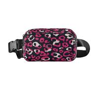 Leopard Pattern Magenta Nero Alla Moda Marsupio Marsupio per le donne d'affari Resistente all'acqua con Cinghia Regolabile per Allenamento Corsa Escursionismo para hombre de