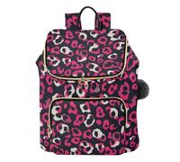 Leopard Pattern Magenta Nero Progettato Zaino per le Donne Grande Capacità Signore Zaino da Viaggio per Palestra Shopping Viaggi Mochila ligera
