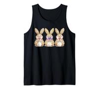 Leopard Pattern Pasqua Bunny Back View Bow Spring Art Girl Canotta