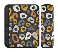 Leopard Pattern Wild Animal Grigio Giallo 2 Pack Cintura di Sicurezza Copertura per Adulti Rilasciare Lo Stress al Collo e Spalle per SUV funda para cinturón de carro