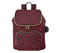 Leopard Pattern Wine Red Progettato Zaino per le Donne Moda Impermeabile Shopping Travel Daypack per Lavoro Sport Viaggi Mochila ligera