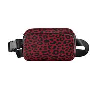 Leopard Pattern Wine Red Trendy Cross Body Bag Belt Pack per le donne d'affari Resistente all'acqua con cinghia regolabile per lo shopping Sport lavoro mochilas para hombres de cintura