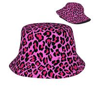 Leopard Pink Donna Uomo Cappelli A Secchiello Protezione UV Cappelli Estivo Classico Bucket Hat per Trekking Caccia All'Aperto Viaggi