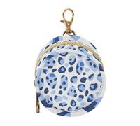 Leopard Print Blue Neonati Baby Ciuccio Custodia Portatile Wristlet Portafoglio, Piccolo Oggetto Sacchetto di Immagazzinaggio