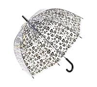 Leopard Print Clear Umbrella - Automatic Windproof Dome Canopy With Long Straight Handle For Rain and Shine Fashionable Bubble Stick Umbrella per uomini, donne, adulti, bambini | Ideal For Outdoor Eve