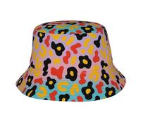 Leopard Print Color Gradient Unisex Bucket Hat Leggero Cappelli A Secchiello Pieghevole Cappelli Estivo per All'Aperto Spiaggia Campeggio Caccia