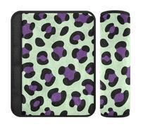 Leopard Print Green Purple 2 Pack accessori auto cinture di sicurezza copre il collo e le spalle per camion Protector para cinturón de carro