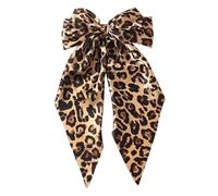 Leopard Print Hair Bows, Large Bowknot Clip, Hair Barrettes for Women, Satin Bow Hair Clips, Ribbon Hair Clips, Bow Hair Clips for Curls, Bow Hair Clips for Thick Hair, Bow Hair Clips for Fine Hair, L