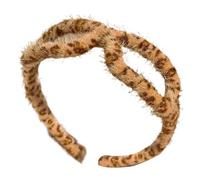 Leopard Print Headband, Eyeglass Shaped Hair Hoop, Fashion Makeup Wrap, Stylish Elastic Band, Soft Plush Accessory, Trendy Beauty Tool for Hair Styling Dressing. 4.72x5.91x1.97 In