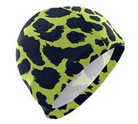 Leopard Print Lime Verde e Blu Navy donne cuffie da nuoto per capelli corti calvi tappi impermeabili per le donne nuoto Protezione dei capelli e riduzione della resistenza gorras de natacion para