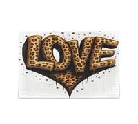 Leopard Print Love Heart Puzzle in legno per adulti Impossible Difficult Challenging Family Puzzle 500 pezzi