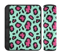 Leopard Print Magenta Blue 2 Pack seggiolino auto Strap & Belt Covers Protegge il collo e le spalle per la borsa funda para cinturón de carro