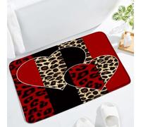 Leopard Print Red Black Brown Cheetah Skin Fashion Buffalo Plaid Geometric Stripes Patchwork African Wild Animal Rustic Farmhouse Zerbino Ingresso Tappeto Entrata Tappeti Da Bagno 40X60Cm