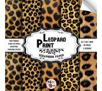 Leopard Print Scrapbook Paper: Double Sided Sheets | Animal Pattern for Decoupage, Origami, Journaling, and Various DIY Craft Projects | 8.5" x 8.5" (21.59 x 21.59 cm)