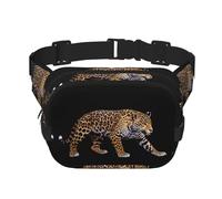 Leopard pronto a balzare modello trendy alla moda marsupio unisex viaggio sport messenger bag
