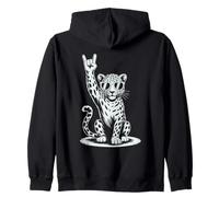 Leopard Punk Rock Rocker Heavy Metal Felpa con Cappuccio