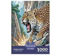 Leopard Puzzle Impossible 1000 Pezzi Decorazione Per La Casa. Rilassamento E Intelligence Per Adulti E Ragazzi Da 14 Anni 38x26cm/1000pcs