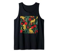 Leopard Red Rose Flower Floral Pattern Animal Lover Gifts Canotta