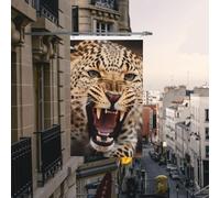 Leopard Roars Cool Animal Flag 3x5 Ft Outdoor Garden Bandiere Durevole Casa Bandiere con Occhielli Yard Bandiere decorative Grande Festone per le Feste Esterni Interni Decorazioni per la Casa