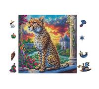 Leopard Rompicapo 100 Pezzi Per Nonni E Nipoti Cartone Rigido Esercizio Mentale Per Serate in Famiglia Da Passatempo Con Poster Incluso 28x28cm