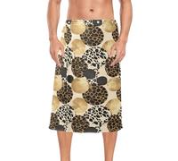 Leopard Rotondo Oro Marrone Spa Wrap Asciugamano per gli Uomini Elastico Regolabile Sauna Asciugamano Gonna 152,4 x 71,1 cm per Sauna Bagno Turco toallas Pequenas para bano