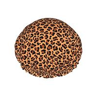 Leopard Skin Fur Seamless Pattern Cuffia da a Impermeabile Riutilizzabile Elastica da Bagno per Donna, Cappucci per Ragazze Spa Uso Domestico, Hotel E Parrucchiere
