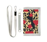 Leopard Skin Print Texas Hold'em portafoglio pieghevole a tre ante per viaggi minimalisti portafogli colorati per gli uomini clip di denaro con cordino billetera minimalista para hombre, Stampa Pelle