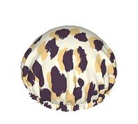 Leopard Skin Spot Cuffia da a impermeabile riutilizzabile da bagno elastica per donna, Cappucci per ragazze Spa Uso domestico, Hotel e parrucchiere