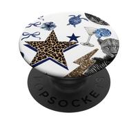 Leopard Star Summer Shells & Tartaruga Olive Martini Preppy PopSockets PopGrip Adesivo
