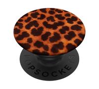 Leopard Tartaruga Shell Stampa Estetica Arancione Marrone Scuro PopSockets PopGrip Adesivo