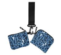 Leopard Trendy Navy Blue Portamonete da donna porta carte carino moda portamonete borsa portafoglio con portachiavi per le donne 2 pezzi, Leopardo alla moda Blu Navy, 1 size, Stampa artistica