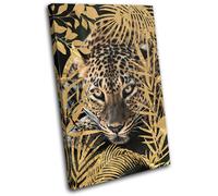 Leopard Tropical Big Cat Animals SINGLE TELA parete arte foto stampa
