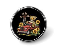 Leopard Truck Girasole Girandola Distintivo Rotondo Spilla Spille Spille Bottoni Distintivi per Zaino Giacche Cappelli Decorazione