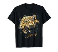 Leopard Wildlife Art, grafica del viso di amante degli animali, leopardo Maglietta