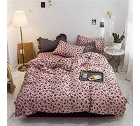 leopardato per e donne, set di biancheria da letto in cotone rosa, splendido e morbido copripiumino per letto singolo con 1 federa per cuscino, cerniera, reversibile, moderno, 2 pezzi