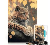 Leopardo caldo nella natura selvaggia Puzzle per adulti da 1000 pezzi Gioco di divertimento mentale Tecnologia di taglio laser avanzata Sfida divertente per il tempo di attesa (38x26cm)